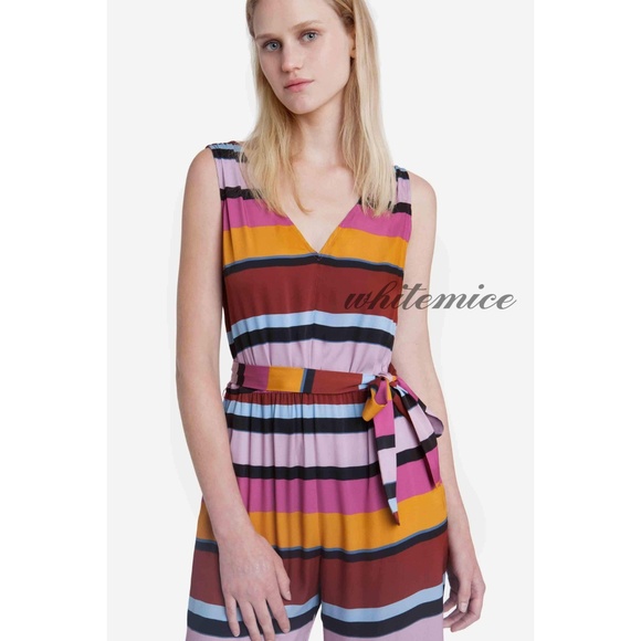 Tucker NYC blanket stripe silk jumpsuit - Picture 2 of 6